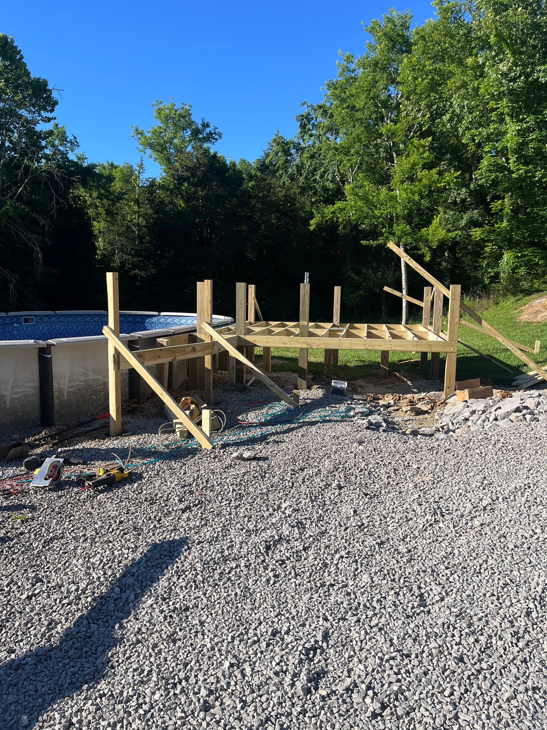 Gallery photos for Above Ground Pool Gets a Full Wrap-Around Deck Build: Image #3